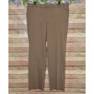 Roundtree Yorke Travel Smart Pants Men 40X34 Brown Core Comfort Waistband Flat